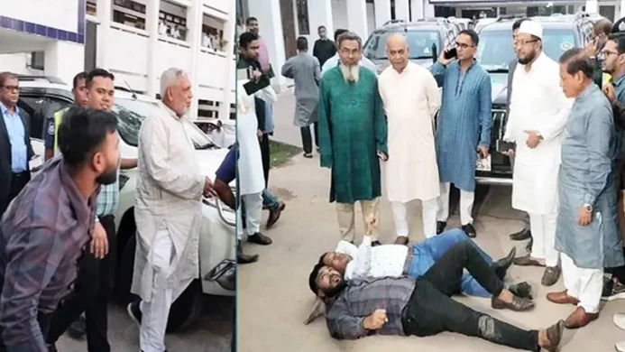 ভোলায় তিন উপদেষ্টাকে অবরুদ্ধ করে সেতুর দাবিতে ছাত্রজনতার বিক্ষোভ