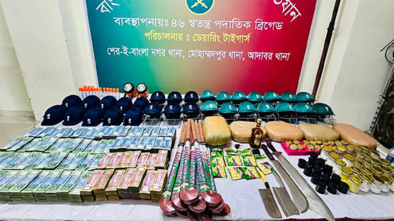 মোহাম্মদপুর জেনেভা ক্যাম্পে সেনা অভিযান: ইয়াবা, অস্ত্র ও কোটি টাকার জব্দ, আটক ২