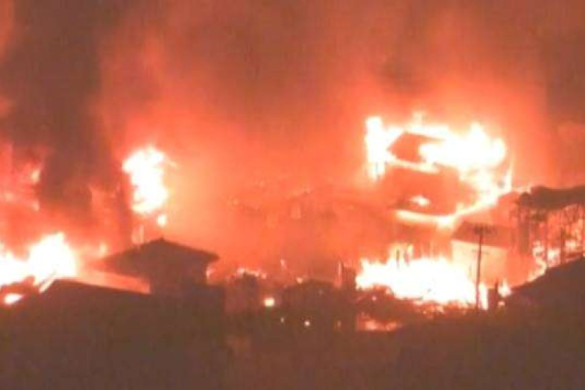 Thousands evacuated as Japan's biggest fire in decades continues to burn